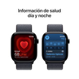 Apple Watch Series 10 GPS + Cellular Smartwatch con Caja de Aluminio Negro Brillante de 46 mm y Correa Loop Deportiva Tinta - Talla única. Monitor de entreno, App ECG y Neutro en Carbono