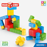 Geomag Magicube Full Color, Bloques de Construcción Magnéticos para Niños a Partir de 1 Año – Juego de 64 Bloques de 4 Colores Hechos de Plástico 100% Reciclado