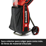 Einhell Trituradora de cuchillas con batería REDAXXO 36/25 Power X-Change (36V, máx. 25mm de grosor de rama, 3 cuchillas reversibles de acero, bolsa colectora de 55L, asa de transporte, prensador)
