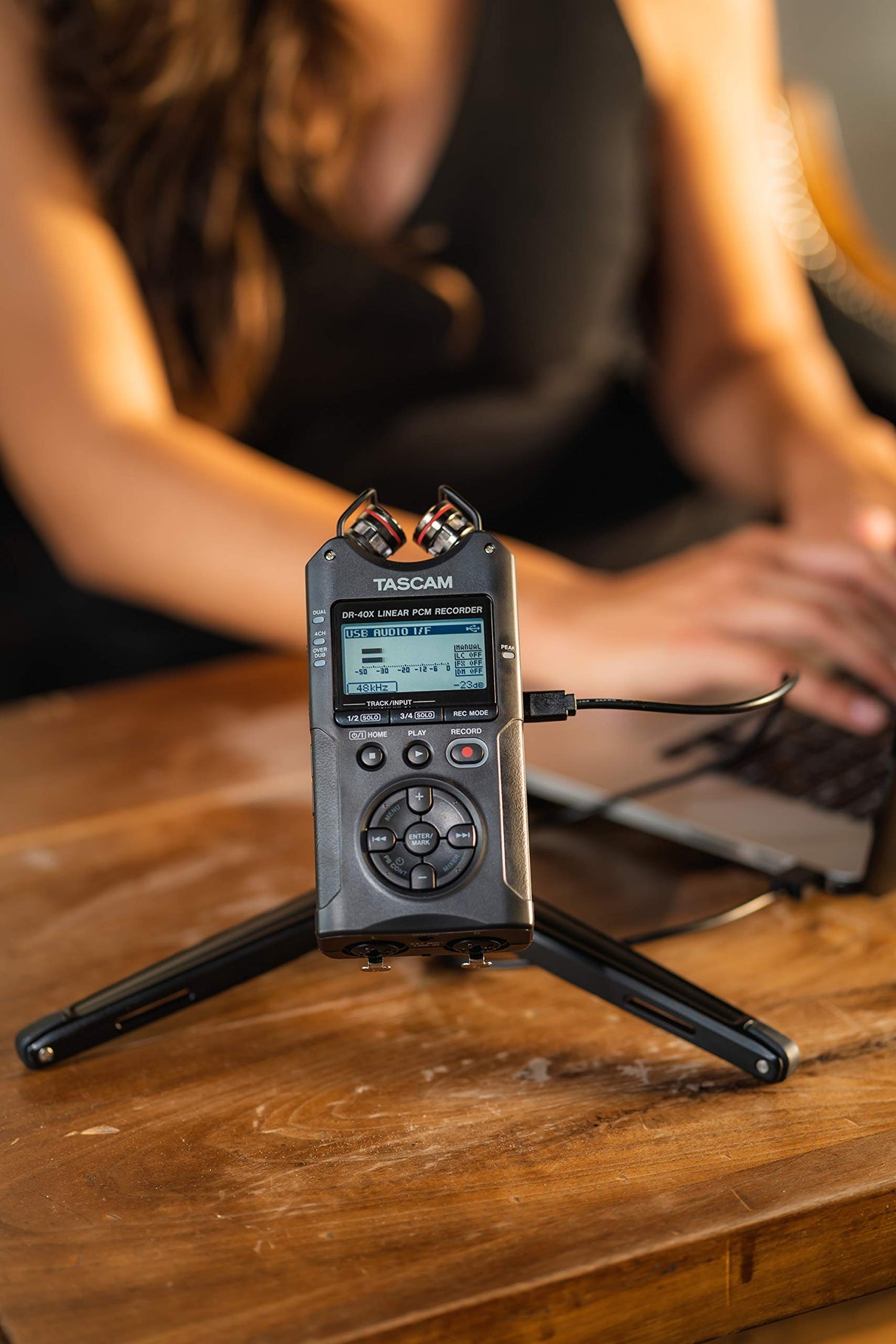 Tascam DR-40X grabadora de audio portátil de 4 pistas, usb2.0