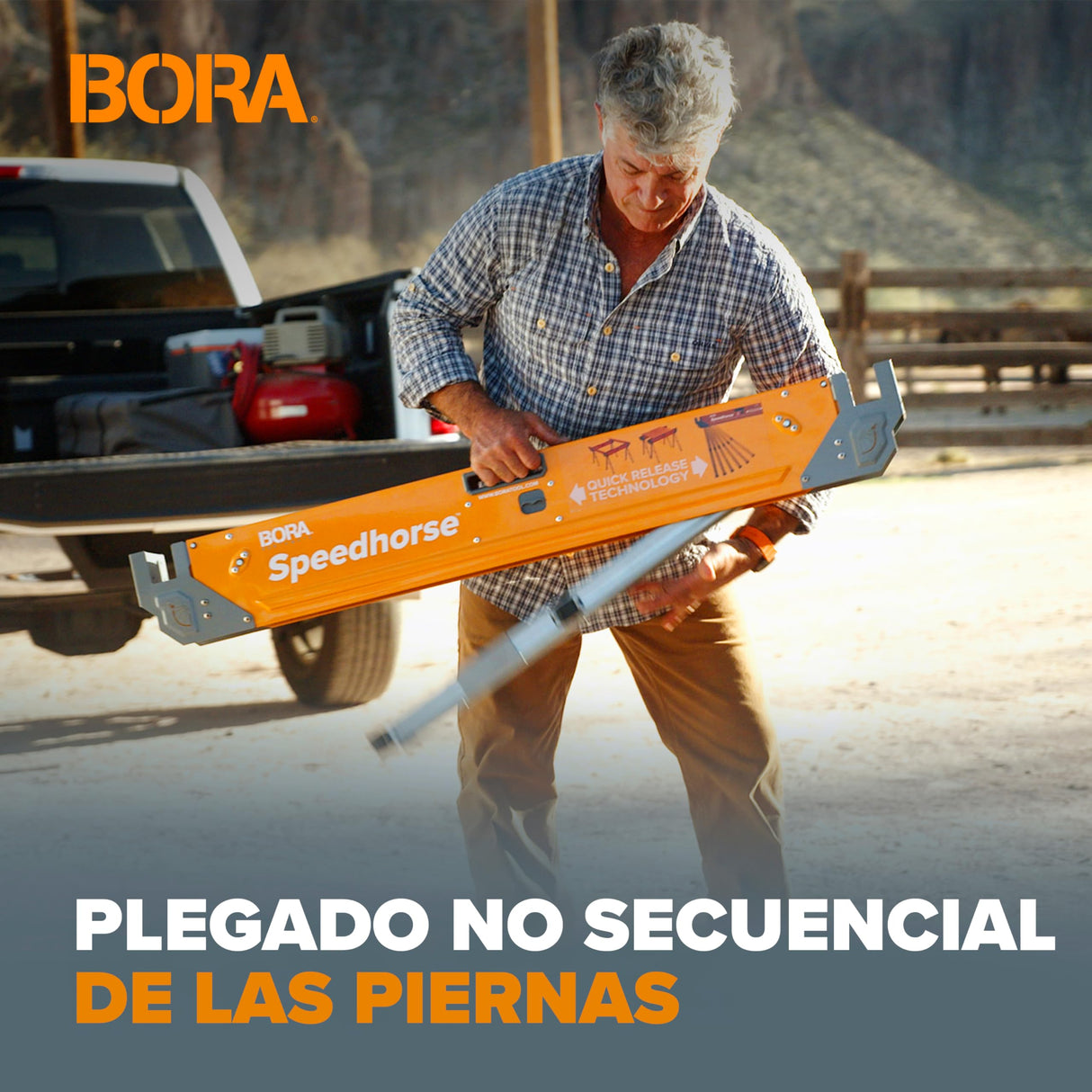 BORA Portamate Speedhorse XT PM-4550T - Par de caballetes de caballete de 30 a 36 pulgadas de altura, parte superior de metal para 2 x 4, caballo de sierra de banco profesional resistente para