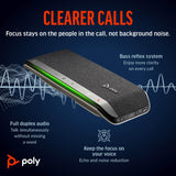 Altavoz manos libres inteligente Poly Sync 40 - Espacios de trabajo flexibles, Se conecta a PC mediante un cable USB-A o USB-C y a teléfonos inteligentes a través de Bluetooth - Funciona: Teams y Zoom