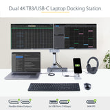 StarTech.com Docking Station Thunderbolt 3 o USB-C - 2x DisplayPort 1.4 4K 60Hz o 2x HDMI - 1x 8K - USB Tipo C - PD 96W (TB3CDK2DHUE)