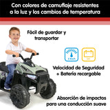 FEBER - Quad Boxer- Vehículo eléctrico a batería de 12V, con Marchas adelante, atrás y Freno, hasta 5 km/h, Cargador Incluido, 45 min de Juego,de 3 a 5 años, Verde,Famosa(FEN03000) Versión Actual