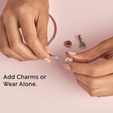 Pandora Icons Pulsera con cadena de serpiente chapada en oro rosa de 14 quilates, 17