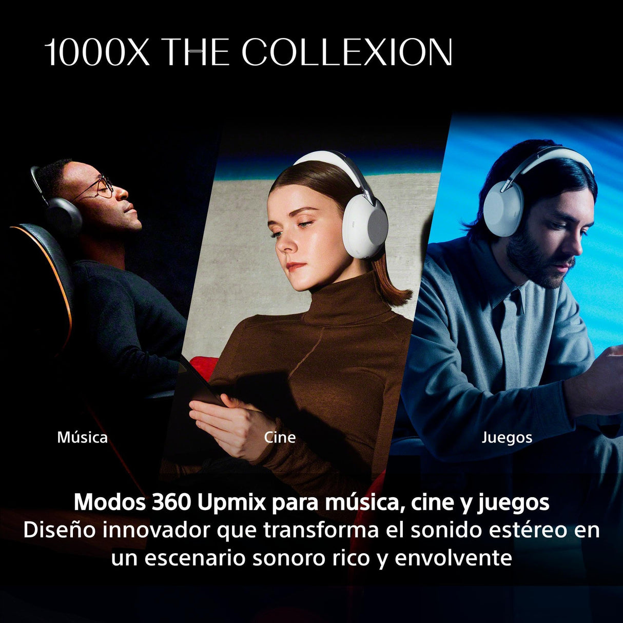 Sony 1000X The COLLEXION Auriculares de Lujo Bluetooth inalámbricos, con Noise Cancelling Premium, Sonido Hi-Res Estudio; 360 Spatial Audio; Estuche Resistente; Platino, Nuevo Modelo