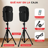 Pyle Altavoces, Bocinas, para DJ, Activos, Pasivos, 1000V, Bluetooth, Microfono, Control Remoto