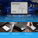 Transcend SSD225S 2TB 2.5" SATA III (6Gb/s) SSD Interno - Memoria Flash 3D NAND, Resistente a Golpes - TS2TSSD225S