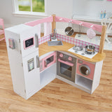 KidKraft Cocina de Juguete Grande Gourmet de Madera con teléfono de Juguete y Accesorios, Set Utensilios de Cocina Infantil, Juguetes niños 3+ años (53185)