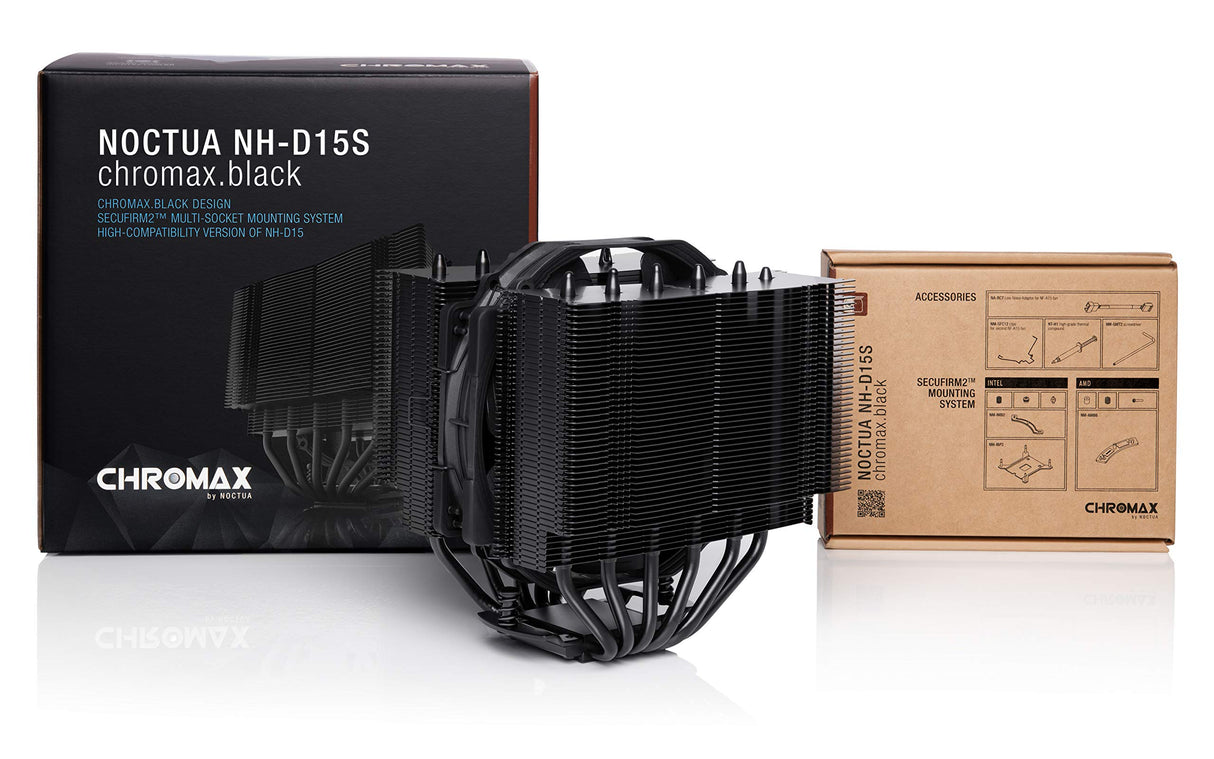 Noctua NH-D15S chromax.black, Disipador de CPU de Doble Torre con NF-A15 PWM 140 mm Ventilador (Negro)