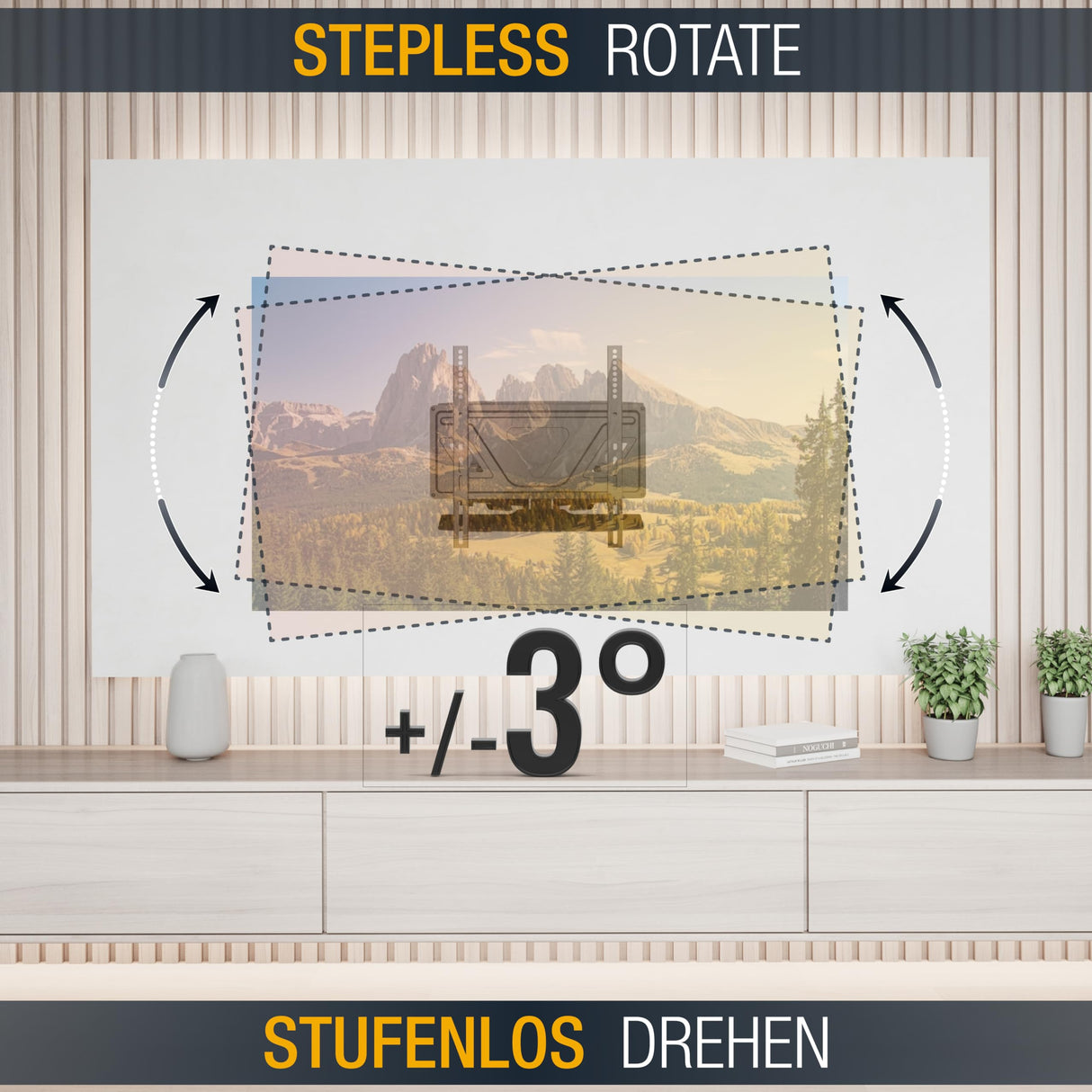 RICOO Soporte TV Pared Giratorio Inclinable Televisión 32-65" (81-165cm) S9544 Brazo Universal Televisor LED/LCD/Curvo VESA 200x200-400x400