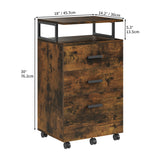 YITAHOME Archivador móvil con Ruedas, cajón con Ruedas, contenedor con cajones, Armario de Oficina, Armario con Ruedas, cajonera para casa o Oficina, 45,7 x 36 x 76,2 cm (marrón Vintage)
