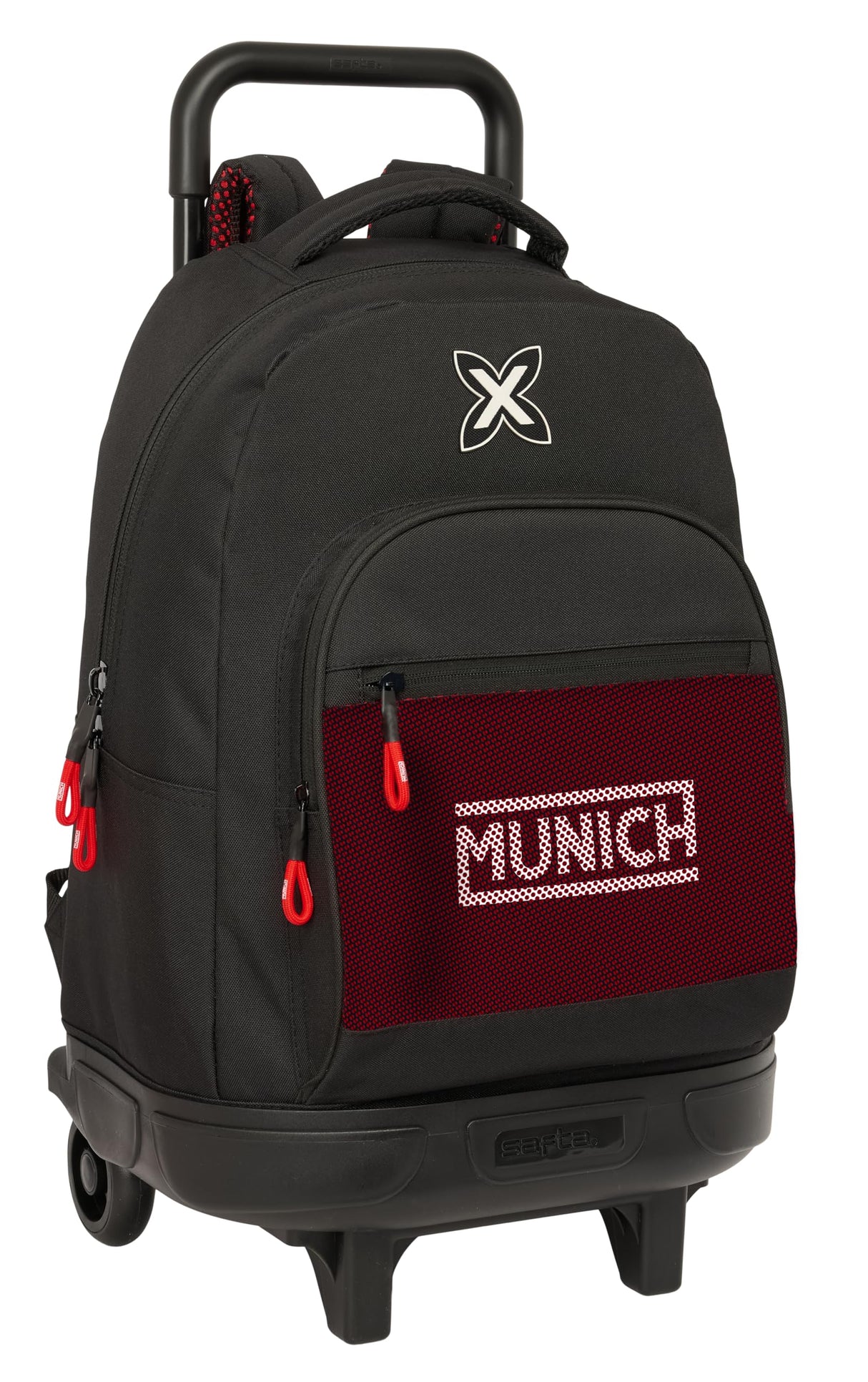 Safta Munich Vulcan - Mochila Grande con Ruedas, Compacta, Extraíble, Ideal para Niños de Diferentes Edades, Cómoda y Versátil, Calidad y Resistencia, 33x22x45 cm