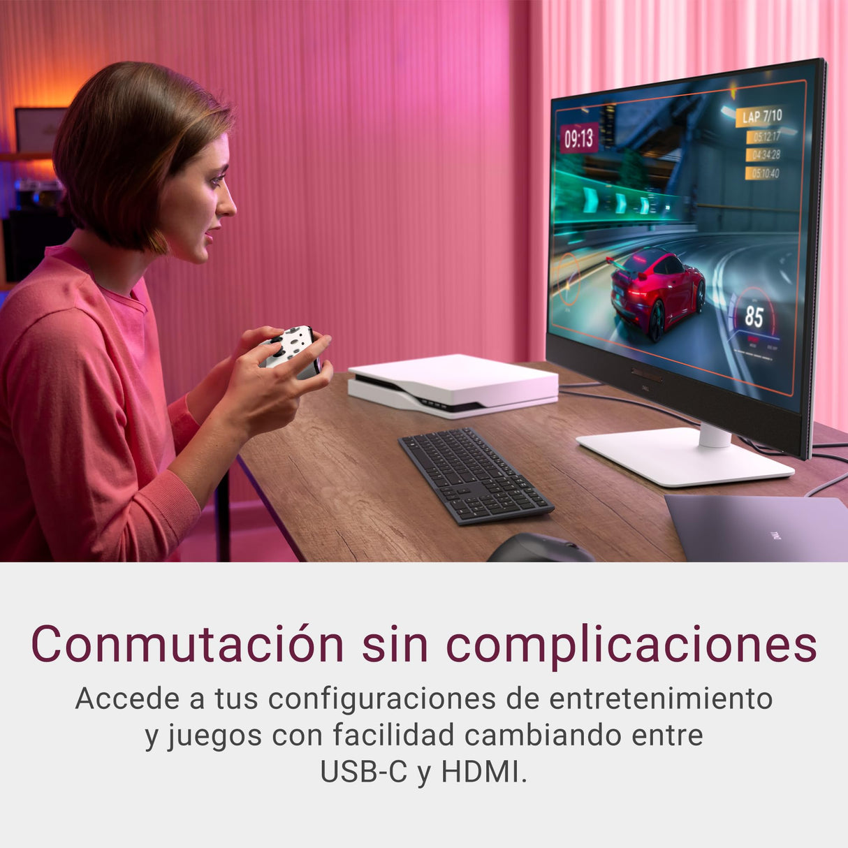 Dell 32 Plus Monitor - S3225QC, 4K UHD (3840x2160), 120Hz, QD OLED, 0.03ms, AMD FreeSync Premium Pro, HDR True Black 400, Dolby Vision, Altavoces Integrados, 3 USB-C, HDMI,