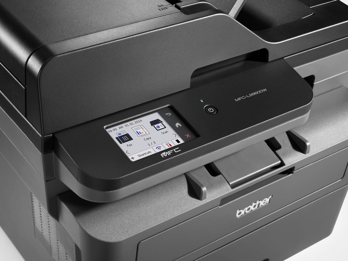 Brother MFCL2800DW, Impresora multifunción láser Monocromo WiFi con fax, impresión automática a Doble Cara y ADF de 50 Hojas