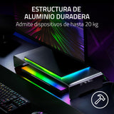 Razer Monitor Stand Chroma - Soporte de Monitor de Aluminio con concentrador USB-C de 4 vías con Chroma RGB (50cm x 21cm x 7,85cm, construcción Robusta, Capacidad de Carga de 20 kg) Negro