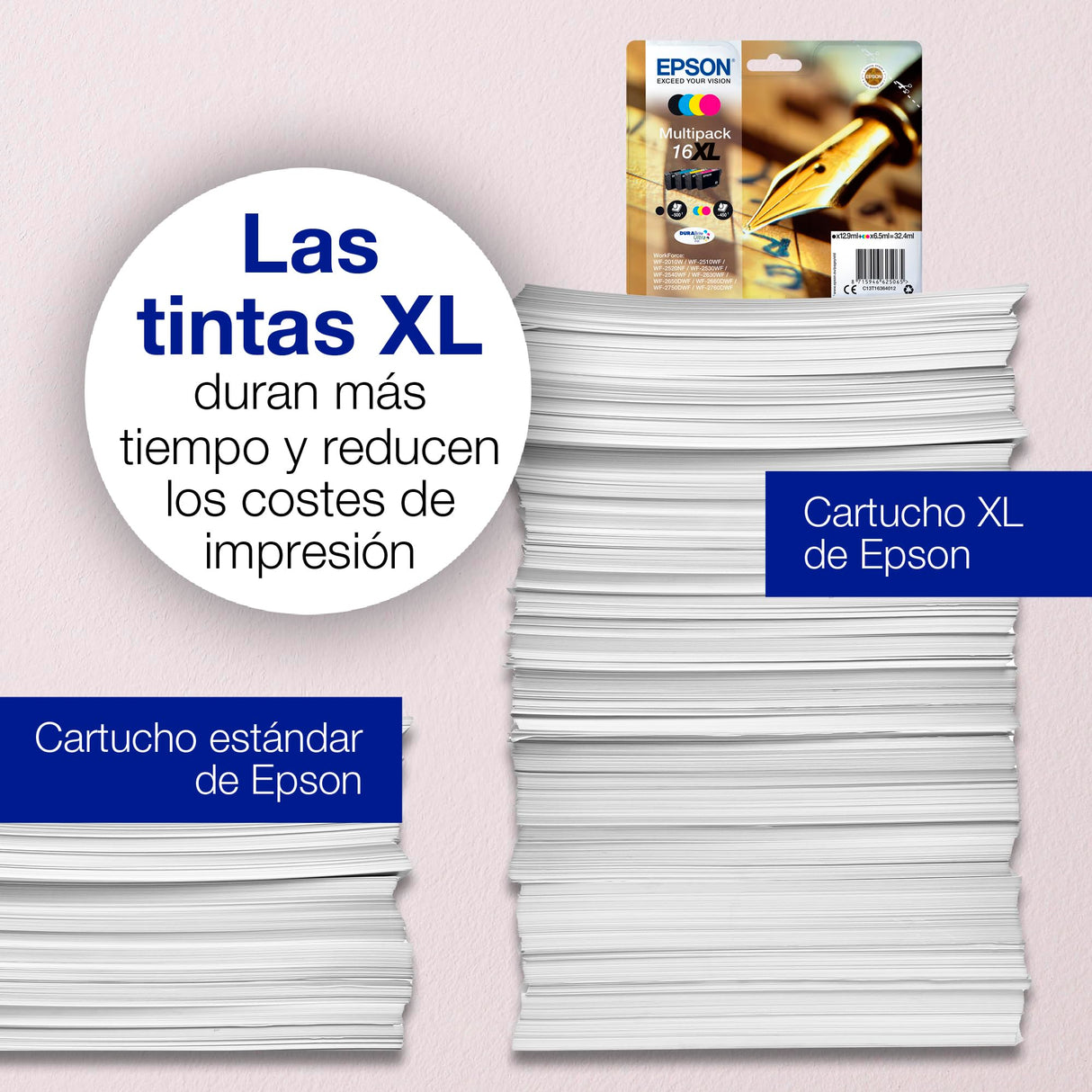 Epson C13T16364511 - Pack de 4 Cartuchos de Tinta, Multi-Pack (Negro, Amarillo, Magenta, Cian)