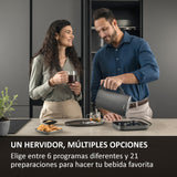 Haier Hervidor Inteligente Series 7 con Control de Temperatura por grado, Pantalla LCD, 6 programas automáticos, Mantener Caliente, Acero inoxidable, Ahorro de energía, 1,3 L, 2000 W, Gris