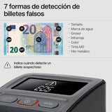 Safescan Detector de billetes falsos automático y portátil 155-SX para verificar rápidamente los billetes-Detector de billetes falsos con 7 puntos de detección -Detector de billetes falsos 100% fiable