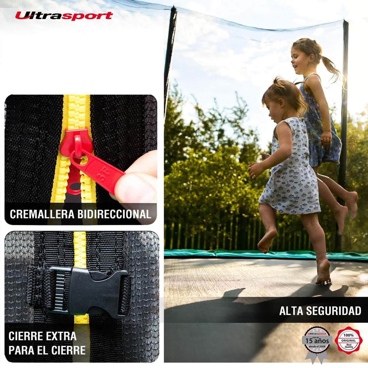 Ultrasport Cama elástica Ovalada, Unisex-Adult, Menta/Negro, Medium