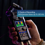 Zoom - H5Studio Grabador de Coma Flotante de 4 Pistas de 32 bits 192 kHz - 16/24 bits, Ganancia, limitadores, cápsula XYH-5e, Interfaz de Audio Mac, PC, iOS, Android