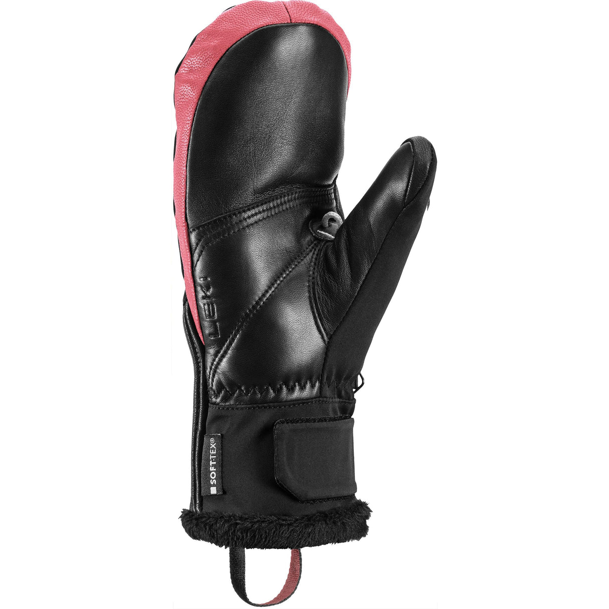 LEKI Guantes Vallarta 3D para mujer, color negro y rosa, negro y rosa, 6,5
