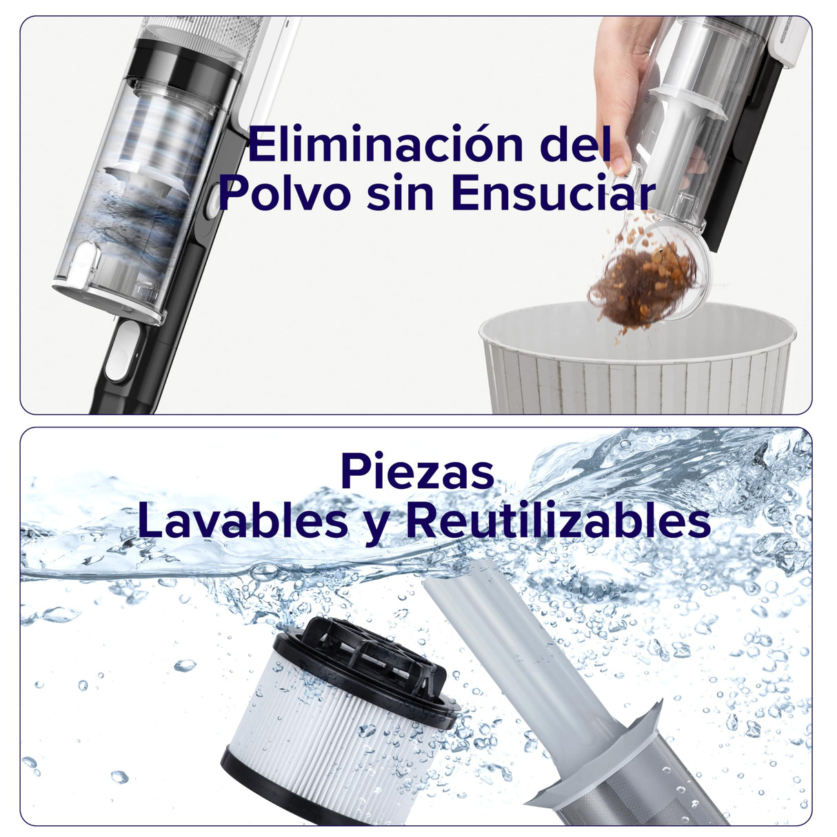 LEVOIT Aspiradora sin Cable, Antienredos para Mascotas, Autonomía de 12-50min, 4 en 1 Aspirador con Batería Extraíble, 99,9% de Filtración, Aspiradora Escoba para Alfombras, Suelos Duros, Coches