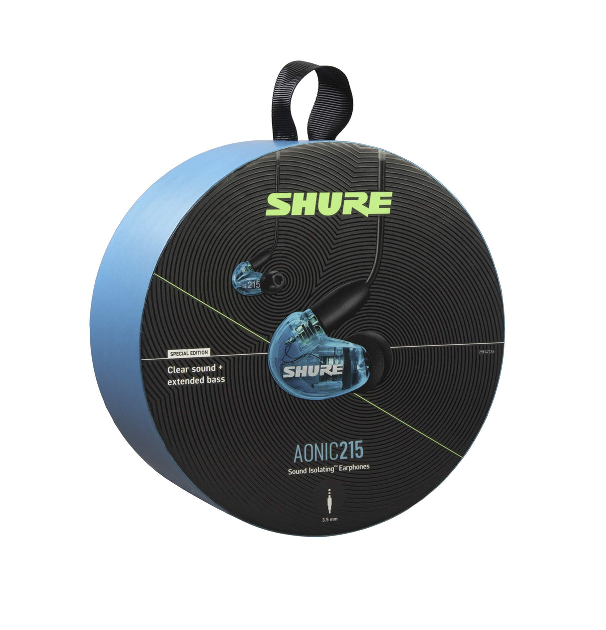 Shure AONIC 215 Auriculares de Aislamiento de Sonido con Cable, Controlador único, Ajuste Interno, Compatible con Dispositivos Apple y Android - Azul