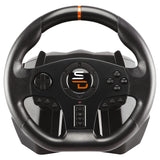 Superdrive - Volante de carreras SV710 con pedales, paletas de cambio y vibración - Compatible con PC (programable para todos los juegos)