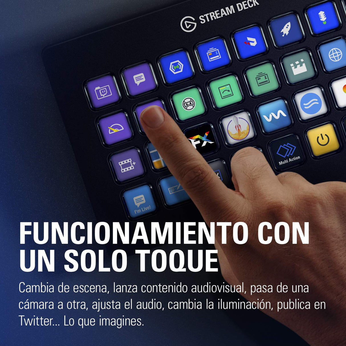 Elgato Stream Deck XL – Controlador avanzado de estudio, 32 teclas macro, activa acciones en apps y software como OBS, Twitch, YouTube y otros, funciona en Mac y PC