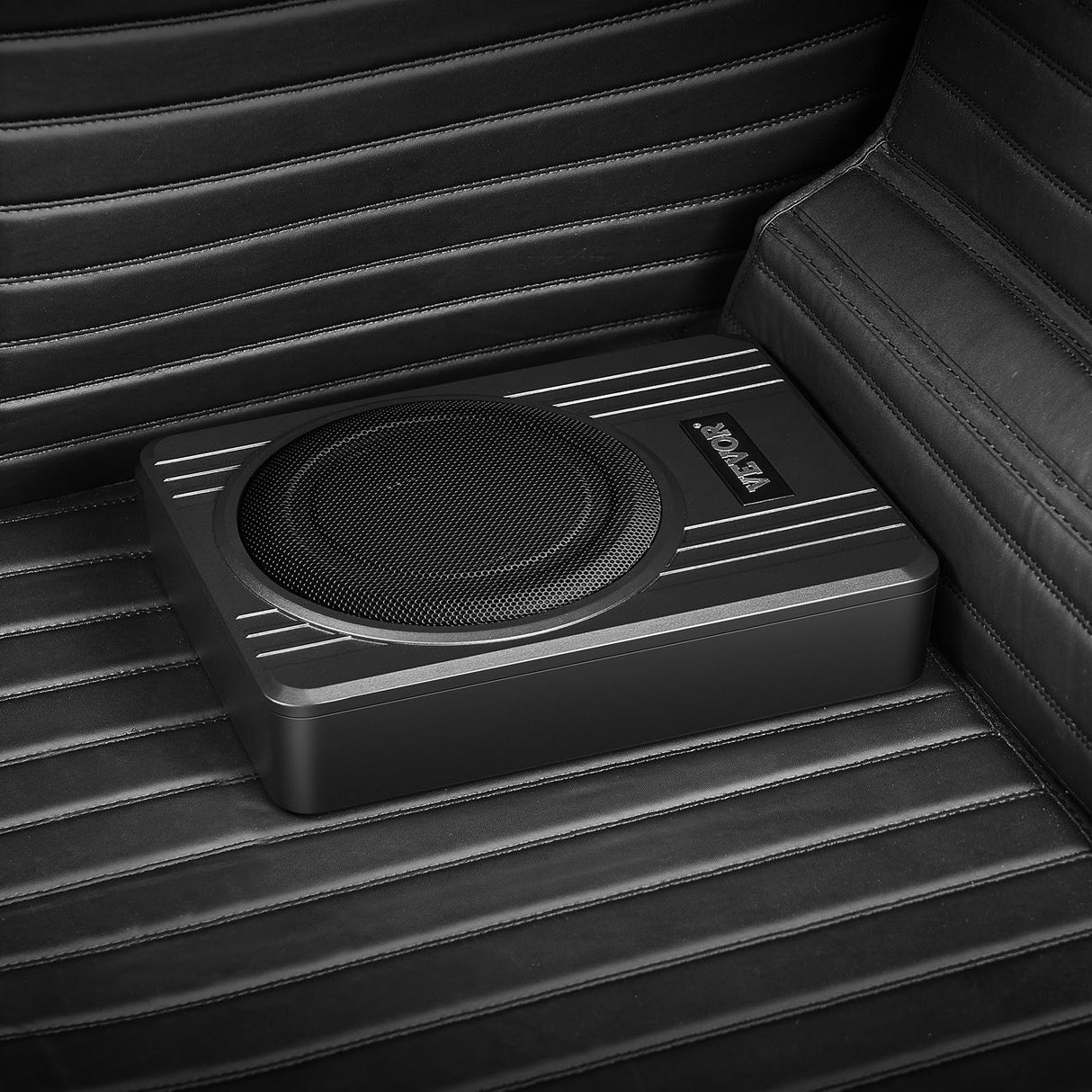 VEVOR Subwoofer para Debajo del Asiento para Automóvil 254 mm 300 W Altavoz Compacto para Coche Amplificador Incorporado Entrada Bajo Controlador de Volumen Control Remoto con Cable