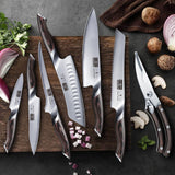 HOSHANHO Juego de Cuchillos de Cocina de 8 Piezas, Juegos de Cuchillos con Bloque de Japoneses Super Steel, Juego de Cuchillos de Chef Profesional Ultra Afilado con Tijeras
