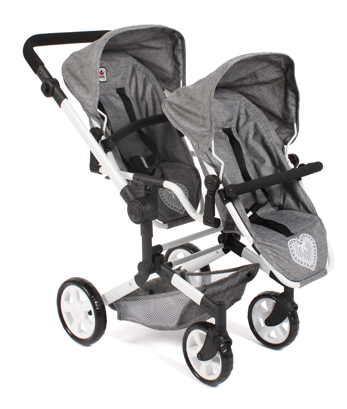 Bayer Chic 2000 - Cochecito para muñecas Linus Duo para niños de 4 a 8 años, Color Gris Vaquero, 690-76