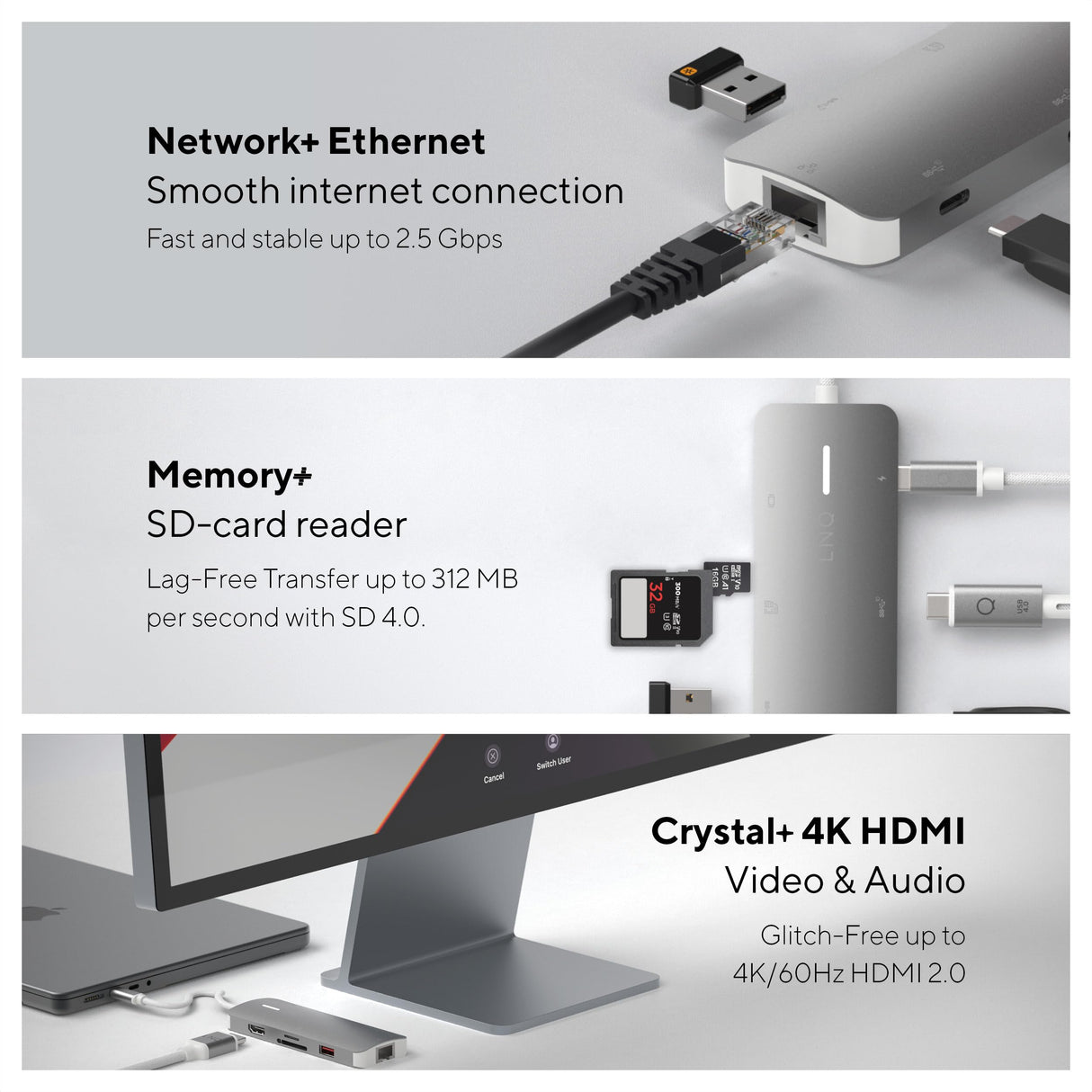 LINQ 8 en 1 Pro USB-C Multipuerto Hub 140W