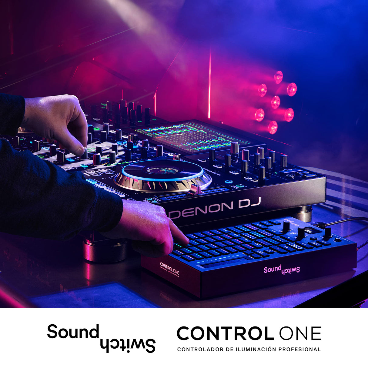 SoundSwitch Control One - Controlador de iluminación DMX DJ profesional con 3 meses de acceso al software SoundSwitch y soporte para Phillips Hue