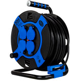 REV 0010118812 base múltiple 50 m 4 salidas AC Exterior Negro, Azul - Bases múltiples (50 m, 4 salidas AC, Exterior, 1,5 mm², Negro, Azul, 230 V)