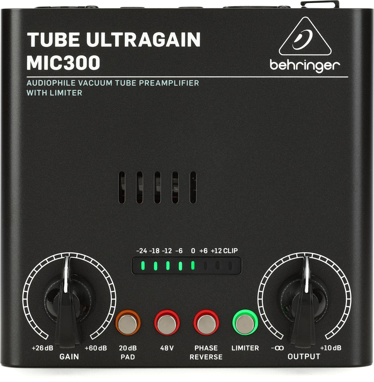 Behringer MIC300 Audiophile Preamplificador de tubo de vacío con limitador