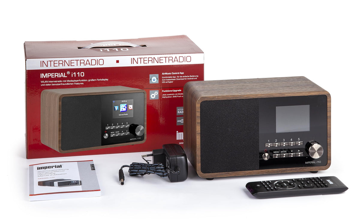 Imperial i110 Internet Digital Madera - Radio (Internet, Digital, TFT, 3,5 mm, Corriente alterna, AAC, MP3, WMA)