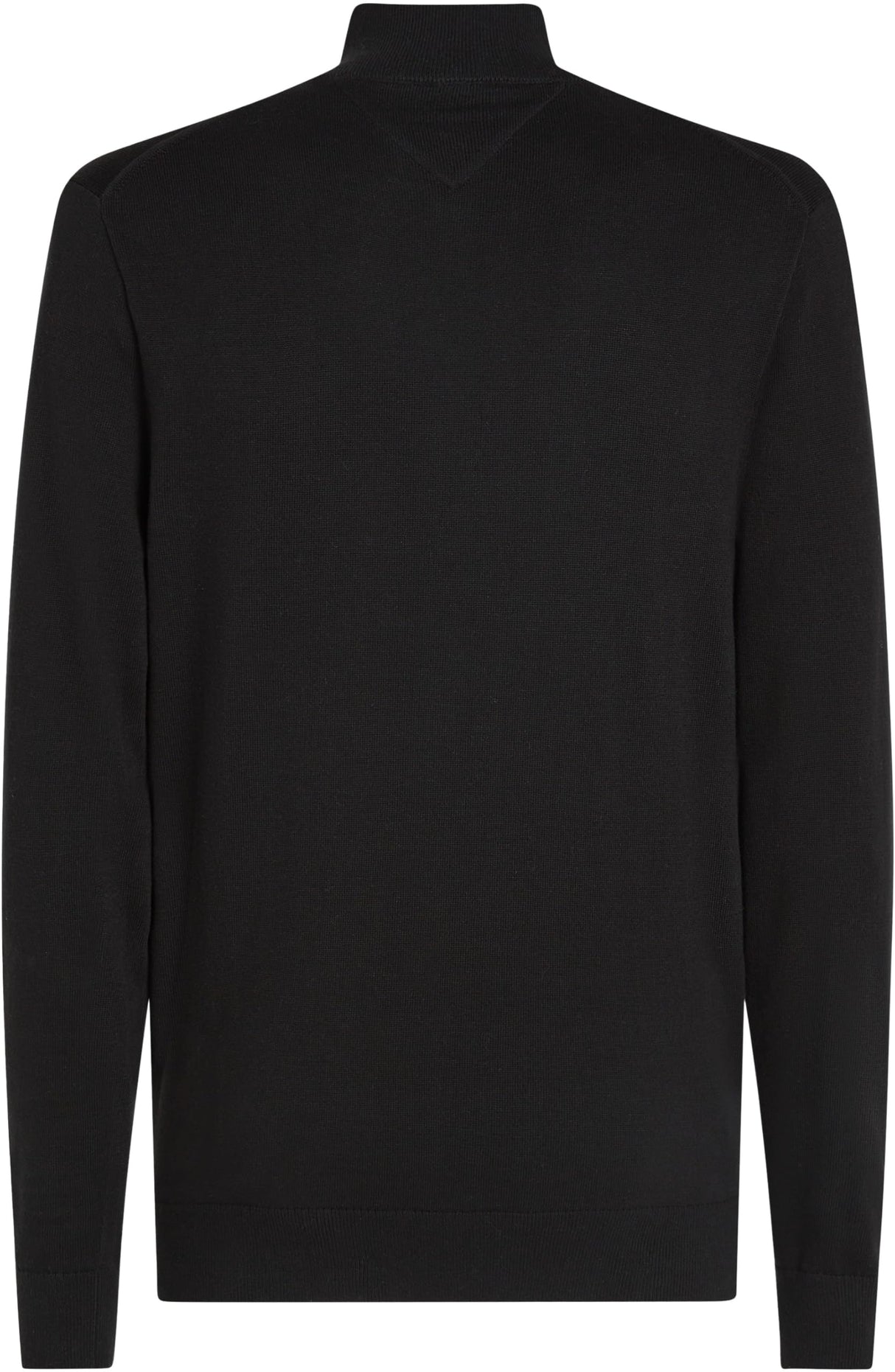 Tommy Hilfiger Jersey con Cremallera Hombre Essential Cotton Mock con Media Cremallera, Negro (Black), L