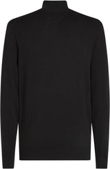 Tommy Hilfiger Jersey con Cremallera Hombre Essential Cotton Mock con Media Cremallera, Negro (Black), L