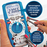 PeakTech 3441 – Multímetro digital RMS con 60,000 recuentos, multímetro de mano profesional para cables eléctricos, TUV/GS, medidor de voltaje, probador de continuidad - CAT III 1000V