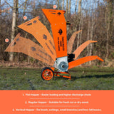 Forest Master FM9DD - Picadora de Madera Profesional – Potente Motor de Gasolina de 9 CV, Chip de hasta 75 mm de diámetro – Arranque eléctrico – Cuchillas Reversibles Dobles