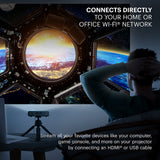 KODAK - Proyector Inteligente HD portátil Luma 400 - Compatible con Wi-Fi, Bluetooth, HDMI y USB - Resolución Original de hasta 150" 720p (4K), 200 lúmenes ansi - Trípode Incluido