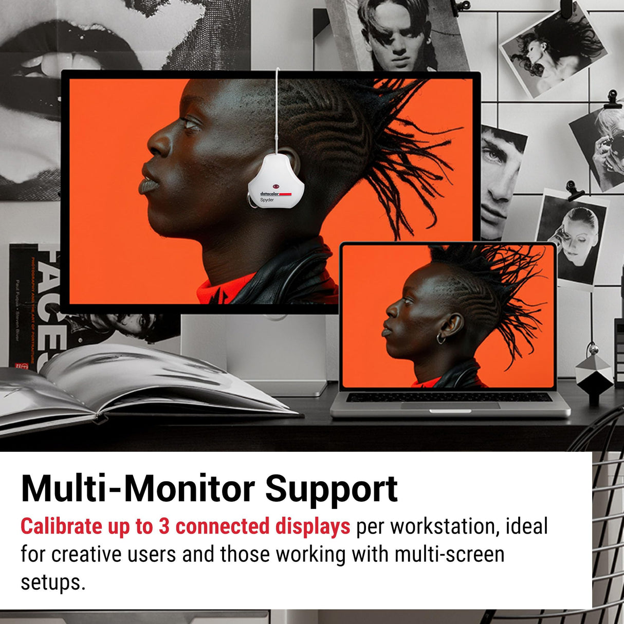 Datacolor SpyderExpress – Calibración de Monitores para Fotografía, Diseño y Creación, Compatible con MacBook M4 Mini-LED, Calibra 3 Pantallas, Configuración en 90-Segundos, Software Actualizable