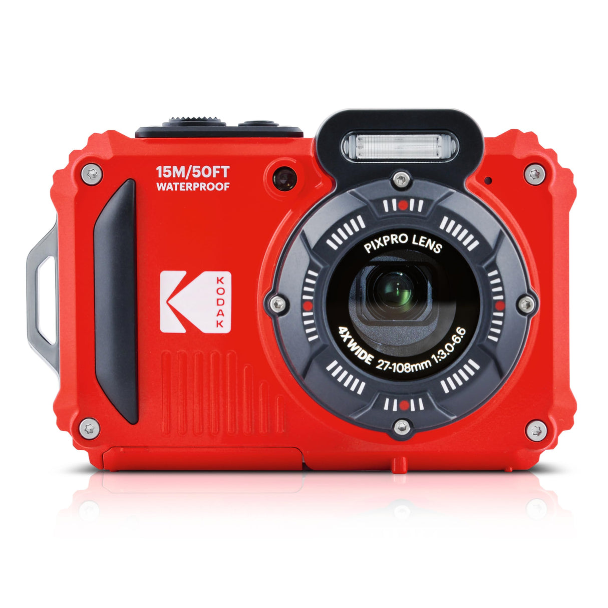 KODAK Pixpro Pack WPZ2 + 2 baterías + 1 Tarjeta SD - Compact 16M Pixels, Impermeable a 15 m, antigolpes, Video 720p, Pantalla LCD 2,7 - Batería de Li-Ion - Rojo