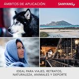 Samyang SA7073 - Objetivo AF para cámara Nikon F (85 mm, F1.4 F, 85 mm, formato completo, sin espejo, réflex, formato completo y APS-C, con montura Nikon F, rosca de filtro de 77 mm) negro