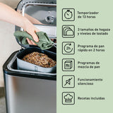 Panasonic SD-YR2550SXE Panificadora Automática con Dispensador, 850 W, Sensor de Temperatura, Temporizador Digital 13H, 31 Programas, Plateado