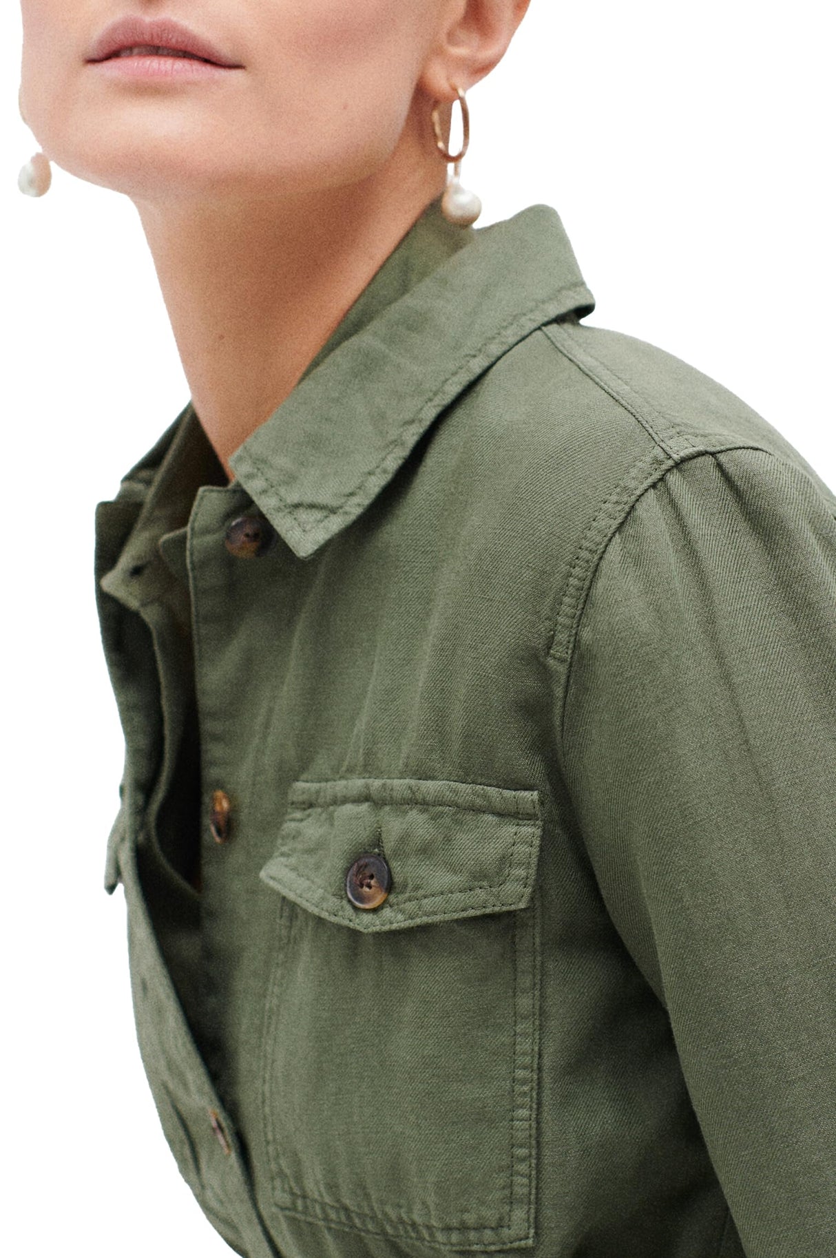Caroll VK004-GRACEB Chaqueta Sahariana, Verde Caqui, 42 para Mujer