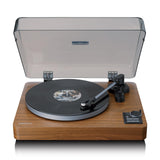 Lenco LBTA-165WD Tocadiscos totalmente automático - Bluetooth 5.3 - Carcasa de madera - Platos de metal y pastilla AT3600L - Arranque automático y retorno automático - 2 velocidades (33/45 rpm) -