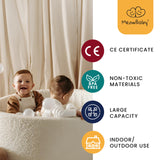 MEOWBABY Soft Foam Runde 90 x 30 cm Ball Bath con 200 Piezas Bolas para bebés y niños pequeños - Baby Running Stable & Play Room Essentials, Espuma Baths, bouclé, Blanco: Blanco/transparen